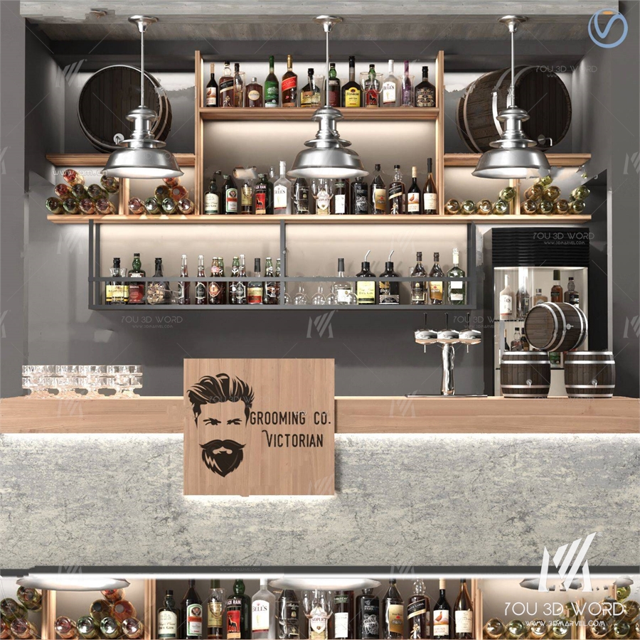 modern bar bar 3d model